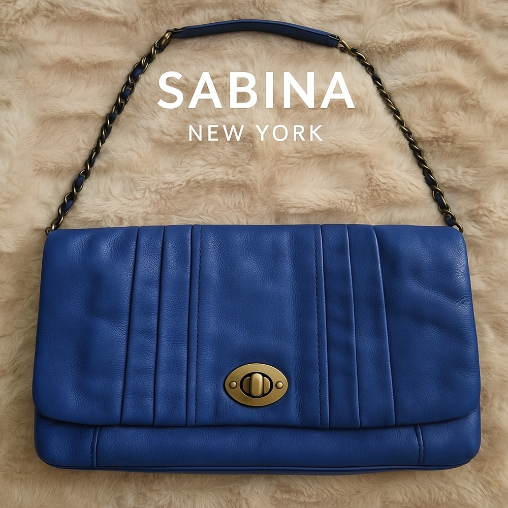 Sabina Royal Blue Leather Shoulder Bag